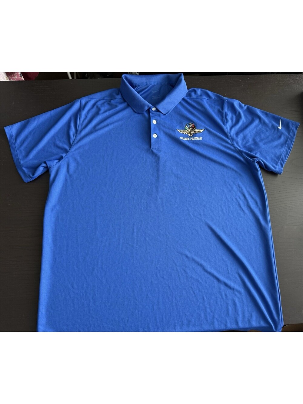 Nike Dri-Fit Polo Shirt XXL 2XL Blue Indianapolis Motor Speedway College Program